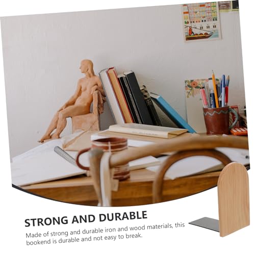 Wooden Bookend Dark Decor Shelves Modern Decor Book Fixator Bookshelf Mounting