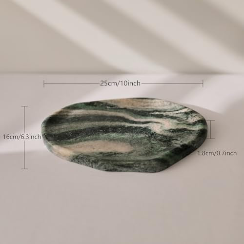 Natural Marble Cloud Shape Jewelry Tray, Key Tray For Entryway Table, Jewelry Dish Trinket Tray for Home Décor, Ring Holder for Women Gift - color: Norway Greener