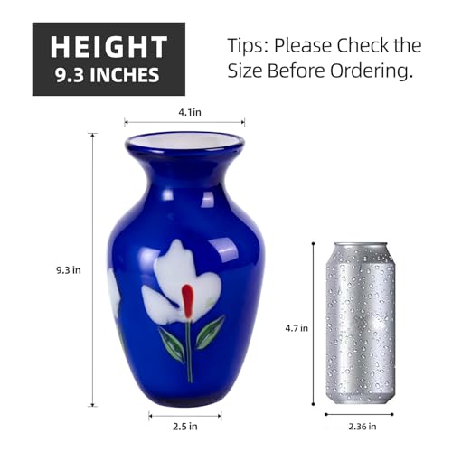 KAMMAK Colored Glass Vase, Beautiful Hand Blown Decorative Vase, Modern Art Vase for Flower Mantle Dining Table Centerpiece, Entryway Living Room Wedding Decoration (JG2062) - style: JG02062