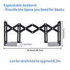 MSDADA Adjustable Bookends, Bookends for Heavy Book, Expandable Book Organizer for Office, School, Libraries, Extends up to 19 inches (Black) - color: Black