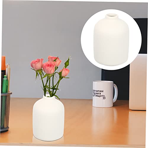 1pc Ceramic Flower Vase for Home Decor Minimalist Design Small Matte Finish Adornment for Living Room Office Balcony and Centerpieces for Dried Flowers and Decorative Arrangements