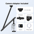 AboveTEK Tablet Stand Holder for Desk & Bed, Aluminum iPad Holder Arm with 360° Rotating Clamp, Adjustable Phone Stand Compatible with 4.7"-13.5" iPad Pro/Air/Mini, iPhone, Galaxy Tab- Black - color: Black