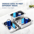 Hotel Pan With Lids 6 Pack 1/4 Size 6" Deep Stainless Steel Steam Table Pan, Commercial Food Pans for Catering Buffet Chafing Dish Pans Metal Steam Tray (1/4 Size x 6 Inch Deep, 6 Pack) - color: 1/4 Size, size: 6" Deep