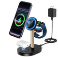 Hevanto 2026 3 in 1 Wireless Charging Station for Apple MagSafe Charger, 15W Fast Magnetic Mag-Safe Charger Stand for iPhone 17 16 15 14 13 12 Apple Watch AirPods Series, Gold&Black - color: Gold&Black