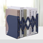 Honagu Adjustable Bookends, Metal Book Ends for Shelves Heavy Book, Desk Magazine File Organizer for Home, Office, Books, Papers, Extends up to 19 inches (Royal Blue) - color: Royal Blue