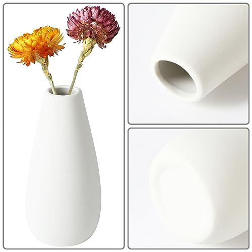 YANLING 6 Pcs White Ceramic Vases for Home Decor, 6 Inch Modern Centerpieces, Small Boho for Pampas Grass, Table Vase for Dried Flowers - color: White-c, size: 6 Pack-Medium