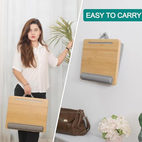 Portable Lap Desk Laptop Desk Tray with Cushion, Laptop Pad Bed Tray, Adjustable Angle Portable,for Home Sofa, Bed, Couch and car. Cushioned Lap Desk Tray Bamboo - size: 12.6" x 16.8" Angle Adjust