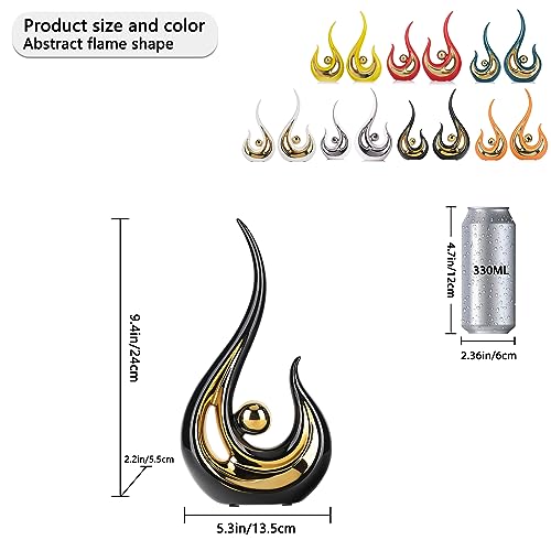 LCCCK Black Gold Abstract Figurine Statues for Home Decor – Modern Ceramic Sculpture Accent, Decorative Statues for Living Room, Shelf, TV Stand, Office or Coffee Table Centerpiece Art Decoration - color: Black and Gold