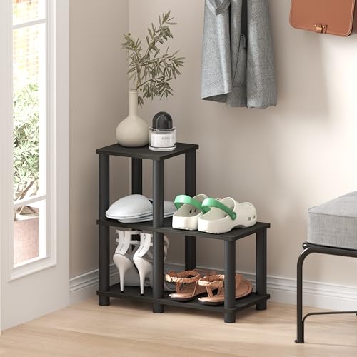 Furinno Turn-N-Tube Accent Decorative Shelf, Espresso/Black - color: Espresso/Black