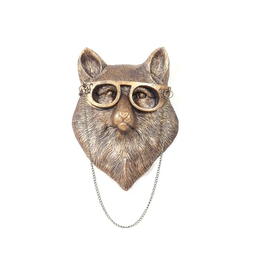 Joogour Head Wall Mount Decor,Resin Animal Sculptures，Art Deco Wall Hanging Decoration for Living Room Bedroom Officeroom Gift (Fox)