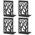 VFINE 4-Piece Modern Metal Bookends for Shelves, Black Tree Book Ends for Books, Decorative Book Organizer for Desk, Non-Skid Shelve Bookends for Home Office - style: Black bookend 2 pairs