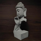 livelyfish Meditating Buddha Statue Zen Garden Statues Sandstone Thinker Buddha Sculpture Figurine for Fish Tank Aquarium Home Decorations, Gift (Large) - size: Large