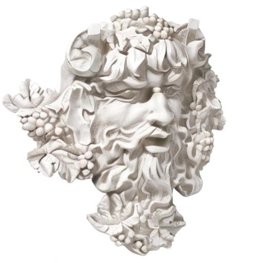 Design Toscano Bacchus, Grape Harvest Wine Greek Greenman Face Wall Sculpture, Medium, 12 inches tall, Cast Stone Resin, Antique Stone Finish - size: Medium, 12 Inch