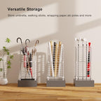 AWTATOS Umbrella Holder Entryway, Umbrella Stand Freestanding, Metal Square Umbrella Rack Organizer with a Removable Drip Tray, Hooks, White - color: White