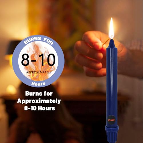 NJAO HOO Indigo Candlesticks 8 Inch Unscented Taper Candle Dripless Handmade Colored Candles for Home Decor Dinner Table Kitchen and Bedroom, 4 Pack - color: Navy, size: 8 In