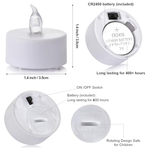 Hanzim Tea Light Candles with Remote Control,Flickering Flameless LED Candle,Long Lasting 400+Hours,Battery Operated with Timer for Home Decoration Seasonal &Festival Celebration WarmWhite (24pcs) - color: Remote-warm white, size: 24pack