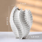 Ceramic Coastal Vase for Flowers, Large Off White Decorative Piece, Modern Styling for Home or Office