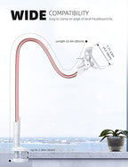 Lamicall Phone Holder Bed Gooseneck Mount - Cell Phone Clamp Clip for Desk, Flexible Lazy Long Arm Headboard Bedside, Overhead Mount Stand, for 4-7" Phone, iPhone 15 Pro Max, 14 Plus, 13, Rose Gold - color: Rose Gold