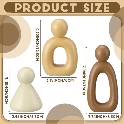 Youyole Abstract Family of 3 Figurines Sculpture Modern Home Decor Love Sculpture Home Decorative Accents Abstract Decorative Statue for Living Room Office Table Shelves Decorations (Warm Brown) - color: Warm Brown