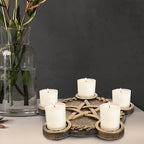 Star Candle Holder Pentacle Altar Plate Resin Tealight Holder Tray Witchcraft Altar Supplies for Witchcraft Wiccan Tarot Supplies