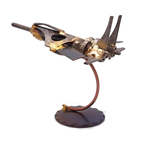 Jet Fighter Collectible Handmade Metal Art Figurine, Desk Accessories, Trophy, Boss Gift, Home Office Décor, Airplane - style: Jet Fighter