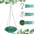 Hanging Bird Feeder Tray with Drainage Holes for Outside, Rugged Recycled Plastic Wild Bird Feeding Station (10 inch, Green) - color: Green, size: 10 inch