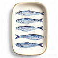 FYSUIMU Sardines Trinket Tray Ceramic Jewelry Dish Aesthetic Fish Decorative Key Tray for Home Bathroom Dresser Table Countertop Decoration