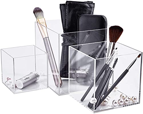 Clisela 3pcs Acrylic Cube Display Stands Box Risers with Hollow Bottoms, Food Risers for Buffet Table, Decorative Display Stand Shelf for Dessert Collectibles Jewelry Figures Show - Clear 3" 4" 5" - size: (3,4,5)"- Clear
