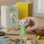 Bjørn Wiinblad Eva Candleholder | Hand-Painted Glazed Ceramic | Light Green | 3.7 in