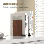 Book Ends, 2 Pair Bookends, Heavy Duty Wooden Bookend Support for Books and Movies (2, Square bookends)