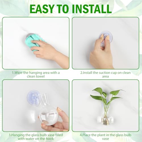 Bunmery 4 pcs Window Propagation Stations, Easy to Install Plant Propagation Bulbs with Suckion Cups, No Nails Wall Hanging Planter Propagation Station, Glass Plant Terrarium Vase - color: Clear Bulb, size: 4 PCS