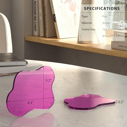 Acrylic Coaster Decorative Plates, Irregular Bar Drink Coaster,Perfect for Tabletop Protection and Accessories Display. - color: Pink