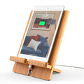 Pezin & Hulin Bamboo Tablet Stand Adjustable, Desktop Cell Phone Stand Holder Dock Compatible with Pad Air/Pro/Mini, E-Reader, Smartphone (Support to 4.7-13" Devices)-Bamboo - color: Large (Bamboo)