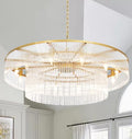 Modern Glass Chandelier Gold Chandeliers for High Ceiling Foyer Entryway Hanging Large Light Fixture for Grand Living Room Hall 39" - size: Large Gold (39" x 70")