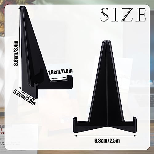 Bucherry 20 Packs Card Display Stand 3.4" Acrylic Easel Stands Mini Picture Coin Display Easel Holder Baseball Sports Card Trading Graded Holder for Challenge Coin Photo Frame Medal Watch (Black) - color: Black