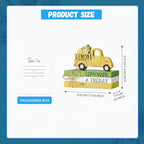Smile Wooden Summer Indoor Decorations, Mini Tiered Tray Decor with Sunflower and Twine, Rustic Wooden Decorative Books Stack with Wood Truck Sign for Home Kitchen Shelf Tabletop - style: Summer Truck