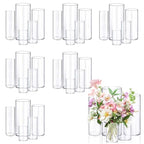 30pcs Glass Vase Cylinder Vases for Centerpieces Small Flower Glass Vases Home Decor Centerpiece Table Clear Flower Vase Decorations for Wedding＆Holiday 4,6,7.5,8,10 Inch Tall - size: 30Pack-4+6+7.5+8+10Inches