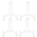 Artliving 4 Inch White Iron Small Plate Stand Holder, Picture Easel, Display Stand for Cookie, Photo,Placecard or at Weddings, Birthday Party(4 Pack) - size: 4 inch(4 pack)
