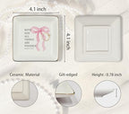 WODMIS Christian Coquette Pink Bow Ceramic Jewelry Tray Dish, Preppy Bible Verse Jewelry Plate Ring Trinket Dish, Trendy Aesthetic Ribbon Gifts for Women Bestie Best Friends 488 - color: Pink