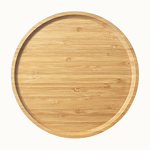 Bamboo Serving Platter, Round Wood Tray, Wooden Serving Tray, Fruit, Bread, Salad Plate, Charcuterie Serving Board, 9.8 inch - color: Round, size: 9.8"