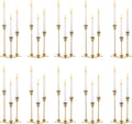 SylvaCraft Brass Gold Candle Holders Rustproof Taper Candlestick Holders for Holiday Party Table Centerpiece Wedding Fireplace Mantel Housewarming Gift(10 Sets(30 Pcs)) - size: 10 Sets(30 Pcs)