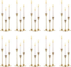 SylvaCraft Brass Gold Candle Holders Rustproof Taper Candlestick Holders for Holiday Party Table Centerpiece Wedding Fireplace Mantel Housewarming Gift(10 Sets(30 Pcs)) - size: 10 Sets(30 Pcs)
