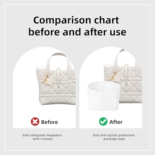 DGAZ Silk Purse Organizer Insert Fits Dior Toujours Vertical Tote Bags，Silky Smooth Bag Organizer，Luxury Handbag & Tote Shaper(Mushroom,Medium) - color: Mushroom, size: Medium