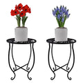 TLBTEK 2 pcs 10 inch Round Indoor Planter Stand,Metal Plant Stands Outdoor ,Modern Flower Pot Stand Holder Rack Display for Home,Kitchen,Patio,Garden, Corner, Balcony and Bedroom