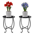 TLBTEK 2 pcs 10 inch Round Indoor Planter Stand,Metal Plant Stands Outdoor ,Modern Flower Pot Stand Holder Rack Display for Home,Kitchen,Patio,Garden, Corner, Balcony and Bedroom