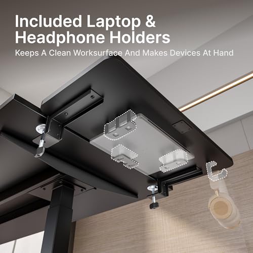 PEGZONE Desk Extender Tray, 28" x 12" Clamp On Desk Shelf, Desk Extension with Laptop Holder, Table Desk Arm Rest, Clamp On Keyboard Tray for Office and Home, Workstation Organizer, Large, Black - size: 28 x 12 inch, style: Black with laptop shelf