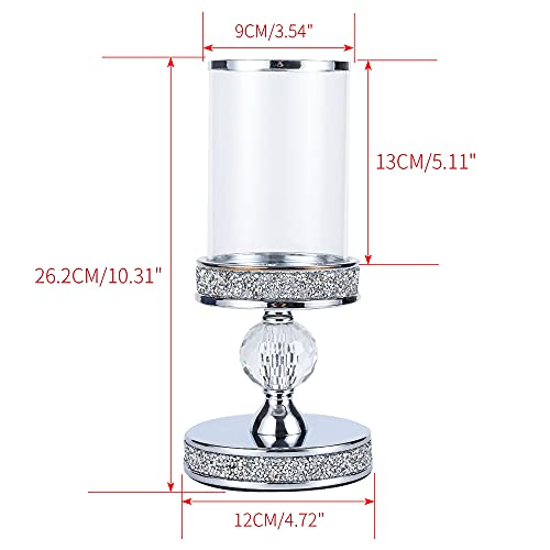 Pillar Candle Holders, Candle Holder for Pillar Candle, Candlesticks Holder, for Wedding, Dining Coffee Table, Home Centerpices, Home Decor CH00XS - size: 1 crystal ball