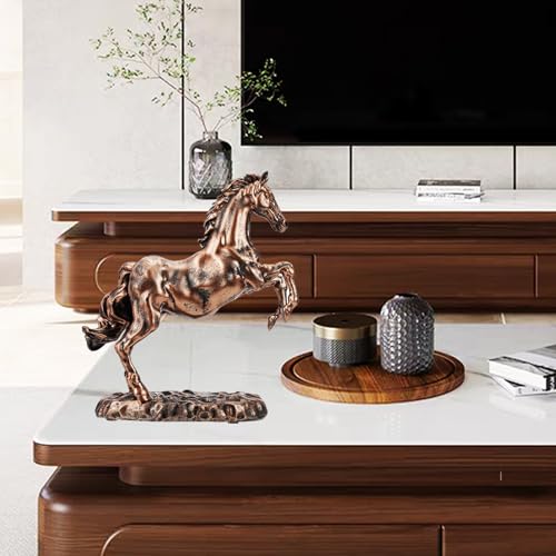 Resin Horse Statues, Handmade Art Polyresin Decorative Horse Sculpture, Collectible Wild Animal Figurine for Home, Office, Desktop