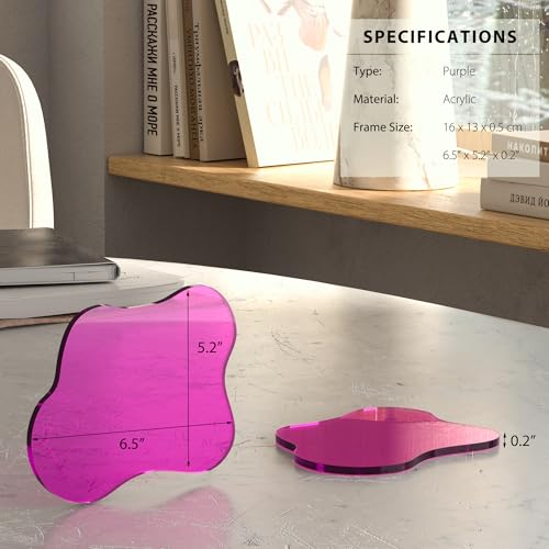 Acrylic Coaster for Desk, Clear Bar Drink Coaster, Clear Cloud Shape Coffee Cup Coaster, Perfect for Tabletop Protection and Accessories Display. - color: Purple
