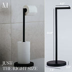 Marmolux Acc - Free Standing Toilet Paper Holder 1pc - Bathroom Storage for 4 Rolls of Tissue Modern Stainless Steel Matte Black Toilet Paper Holder. - Tp Holder Stand - color: Matte Black